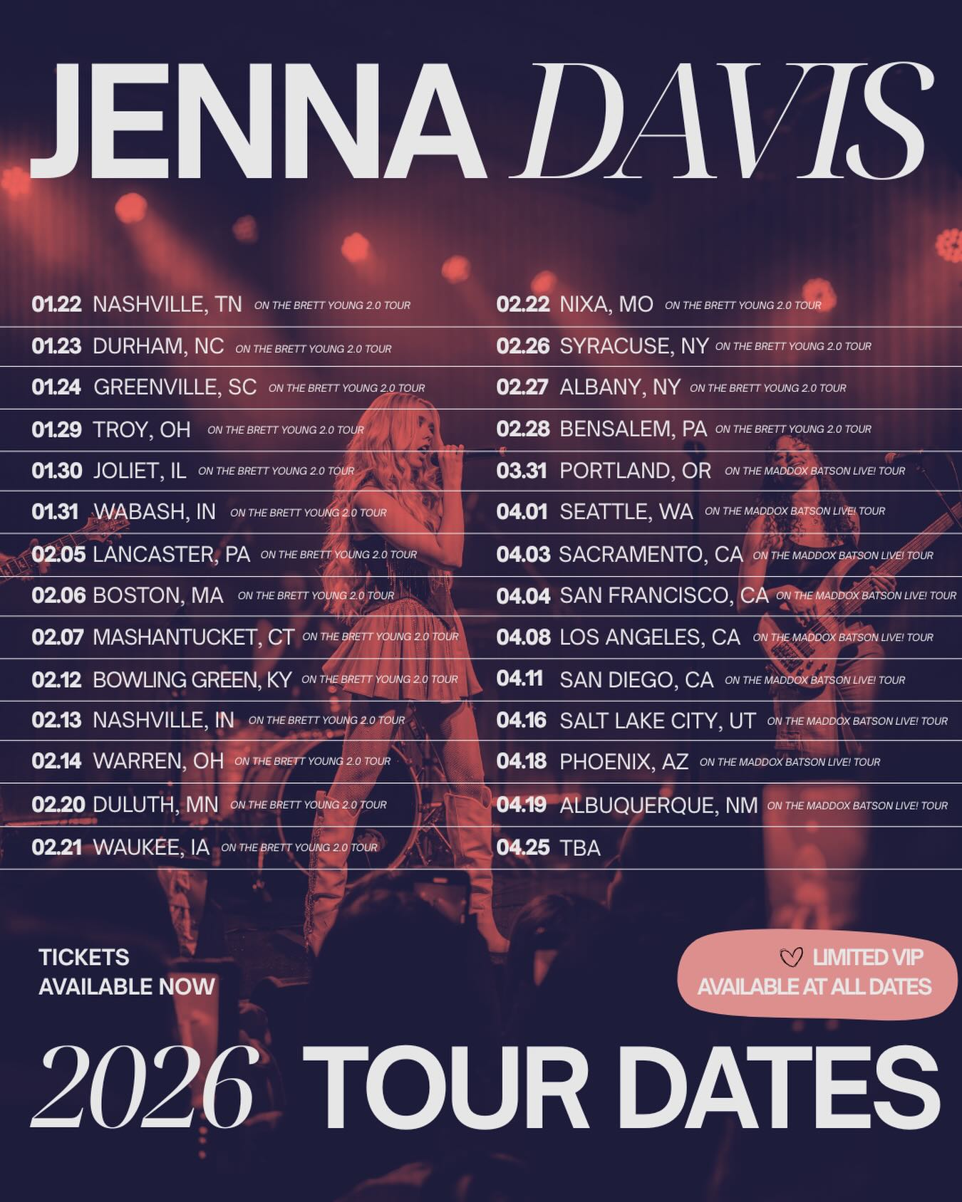 Jenna Davis Tour Poster 2026